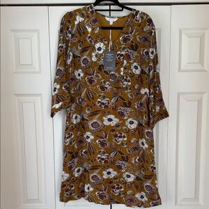 Garnet Hill Crepe Floral Midi Dress